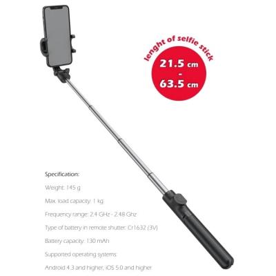 Swissten bluetooth selfie stick aluminum tripod pro