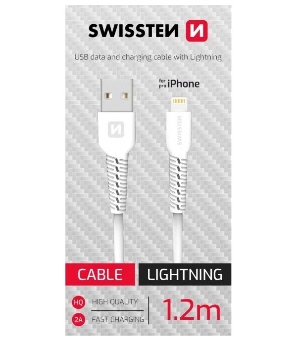 Swissten datový kabelusb/lightning bílý 1,2m  (samoprodavač)