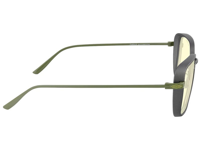 GUNNAR kancelářske/herní brýle FALLOUT VAULT 33 /GUNMETAL-OLIVE / * jantárová skla * BLF 65 * GUNNAR focus