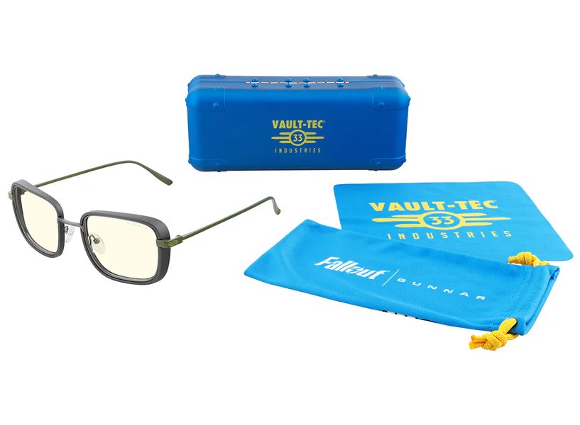 GUNNAR kancelářske/herní brýle FALLOUT VAULT 33 /GUNMETAL-OLIVE / * čirá skla * BLF 35 * GUNNAR focus