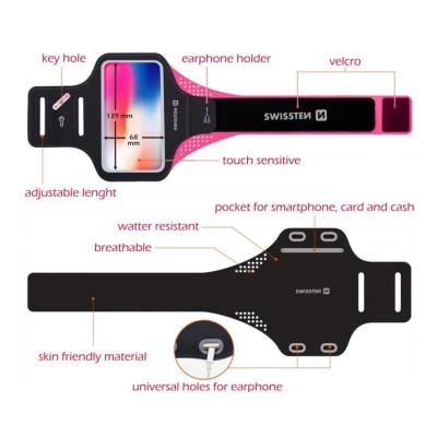 Swissten pouzdro armband case vel. 6,0" růžové