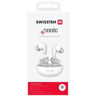 Swissten bluetooth TWS sluchátka Sonic - bílá