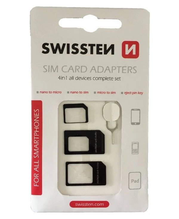 Swissten sim adaptér 4in1