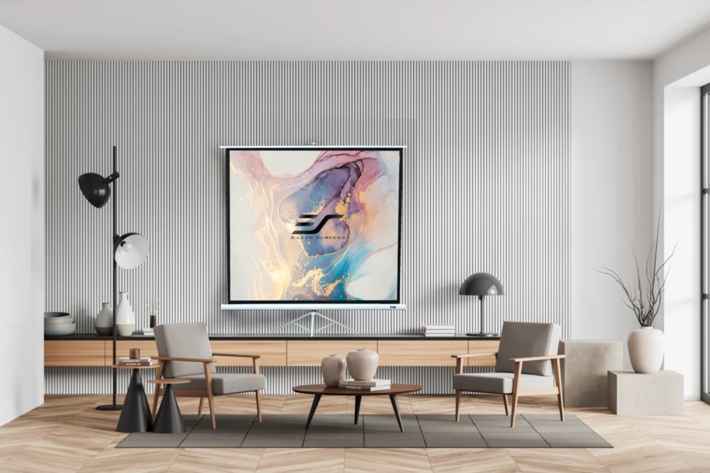 ELITE SCREENS plátno mobilní trojnožka 113" (287cm)/ 1:1/ 203,2×203,2cm/ gain 1.1/ case bílý