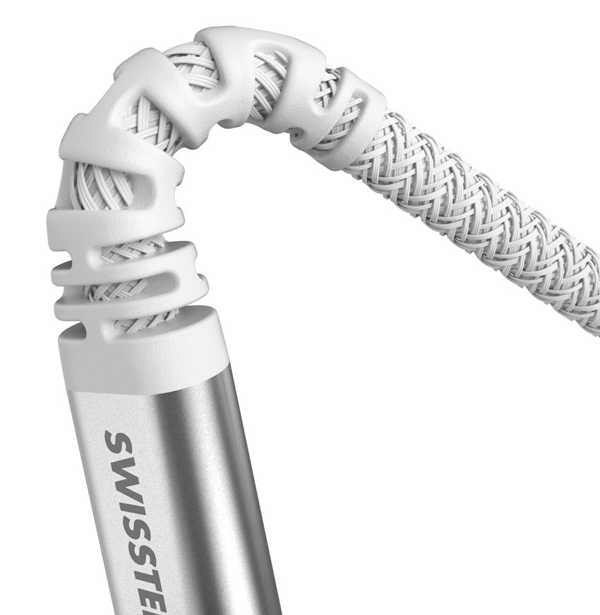 Swissten datový kabel kevlar usb-c / lightning 1,5 m bílý