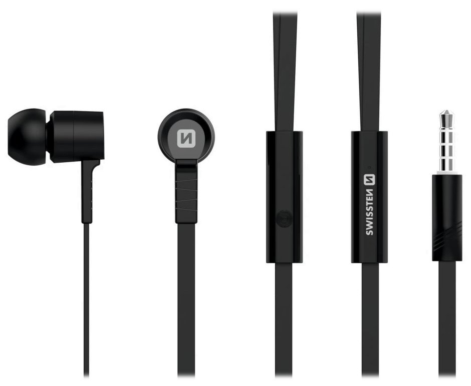 Swissten sluchátka earbuds rainbow ys-d2 černá (eco balení)