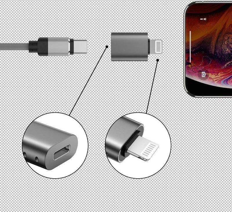Swissten adapter lightning(m)/usb-c(f)