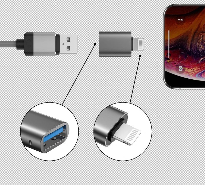 Swissten otg adapter lightning(m)/usb-a(f)