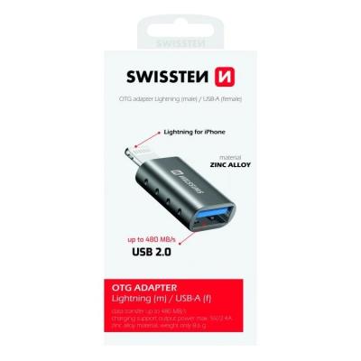 Swissten otg adapter lightning(m)/usb-a(f)