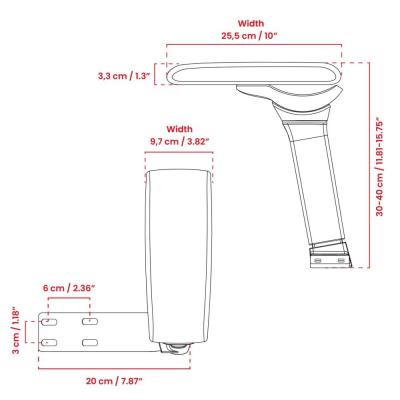 AROZZI Infinity Armrest/ ergonomické náhradní područky pro herní a kancelářské židle