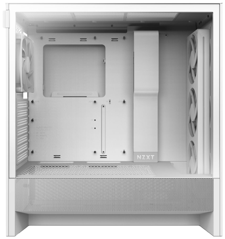 NZXT skříň H5 Flow RGB edition / 1x360 mm RGB core fan / 1x120mm / USB 3.0 / USB-C 3.1 / průhledná bočnice / mesh /bílá