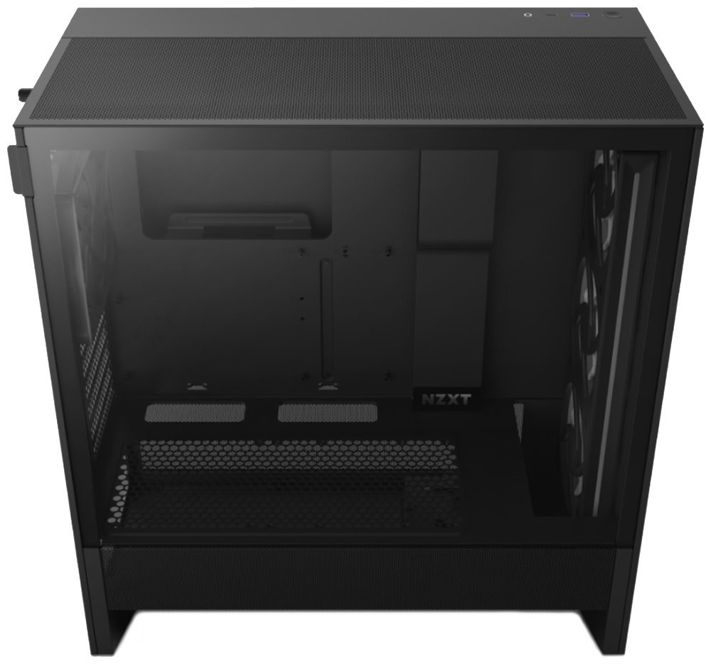 NZXT skříň H5 Flow RGB edition / 1x360 mm RGB core fan / 1x120mm / USB 3.0 / USB-C 3.1 / průhledná bočnice / mesh /černá