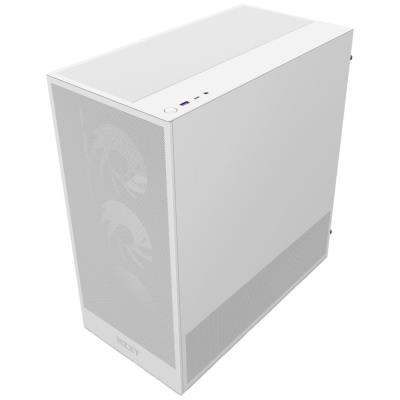 NZXT skříň H5 Flow RGB edition / 1x360 mm RGB core fan / 1x120mm / USB 3.0 / USB-C 3.1 / průhledná bočnice / mesh /bílá