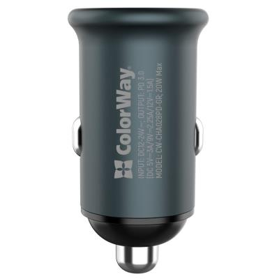 COLORWAY 1x USB-C/ síťová nabíječka do auta/ 20W/ 100V-240V