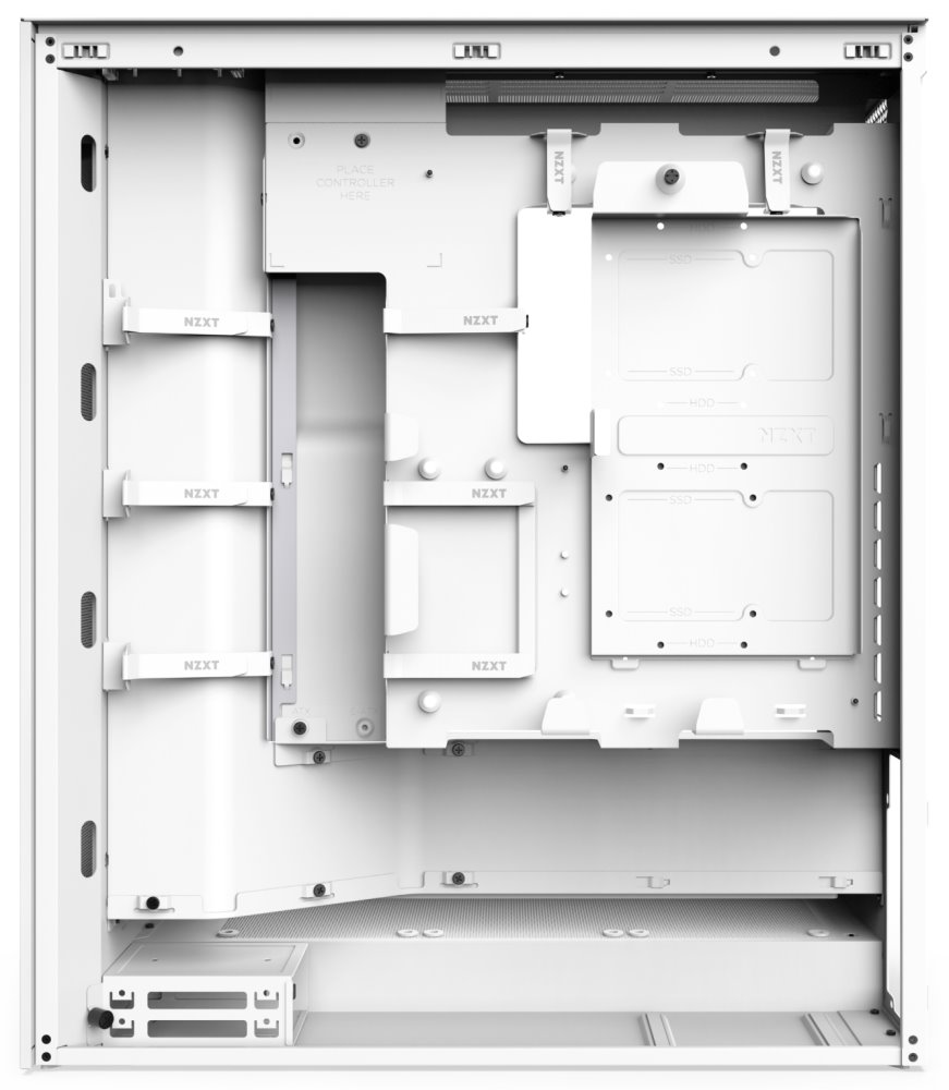 NZXT skříň H7 Flow RGB edition / ATX / 1x360mm RGB core fan/ USB-C / 2x USB / proskl. bočnice / mesh panel / RGB / bílá