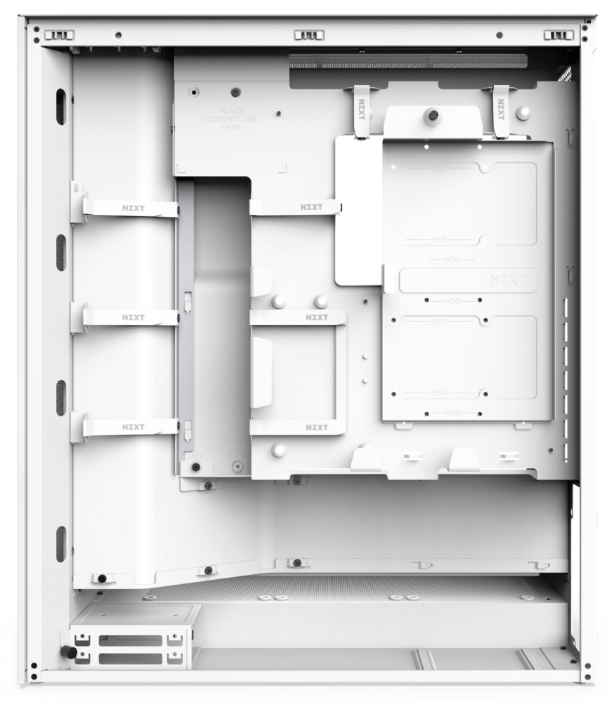 NZXT skříň H7 Flow edition / ATX / 3x 120 mm fan / USB-C / 2x USB / prosklená bočnice / mesh panel / bílá