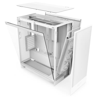 NZXT skříň H7 Flow RGB edition / ATX / 1x360mm RGB core fan/ USB-C / 2x USB / proskl. bočnice / mesh panel / RGB / bílá