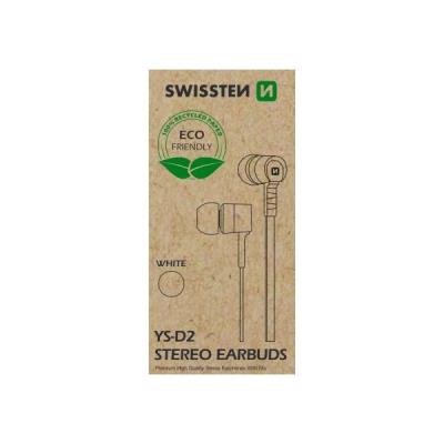 Swissten sluchátka earbuds rainbow ys-d2 bílá (eco balení)