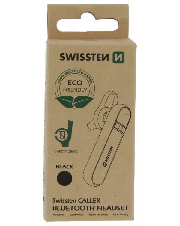 Swissten bluetooth headsetcaller černý(eco balení)