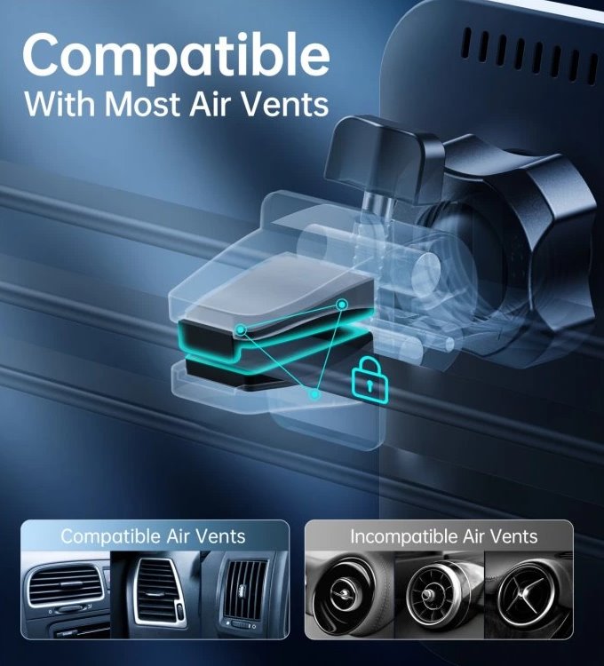 Swissten magnetický držák do ventilace auta s bezdrátovým nabíjením 15w (kompatibilní s magsafe)