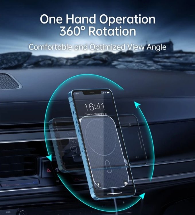 Swissten magnetický držák do ventilace auta s bezdrátovým nabíjením 15w (kompatibilní s magsafe)