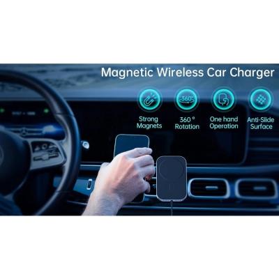 Swissten magnetický držák do ventilace auta s bezdrátovým nabíjením 15w (kompatibilní s magsafe)