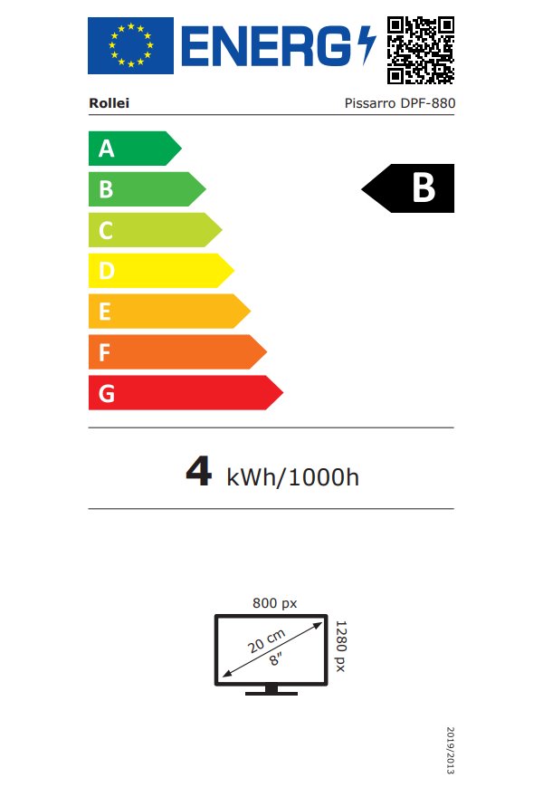 Rollei fotorámeček Degas DPF-880/ úhlopříčka 8"/ Černý