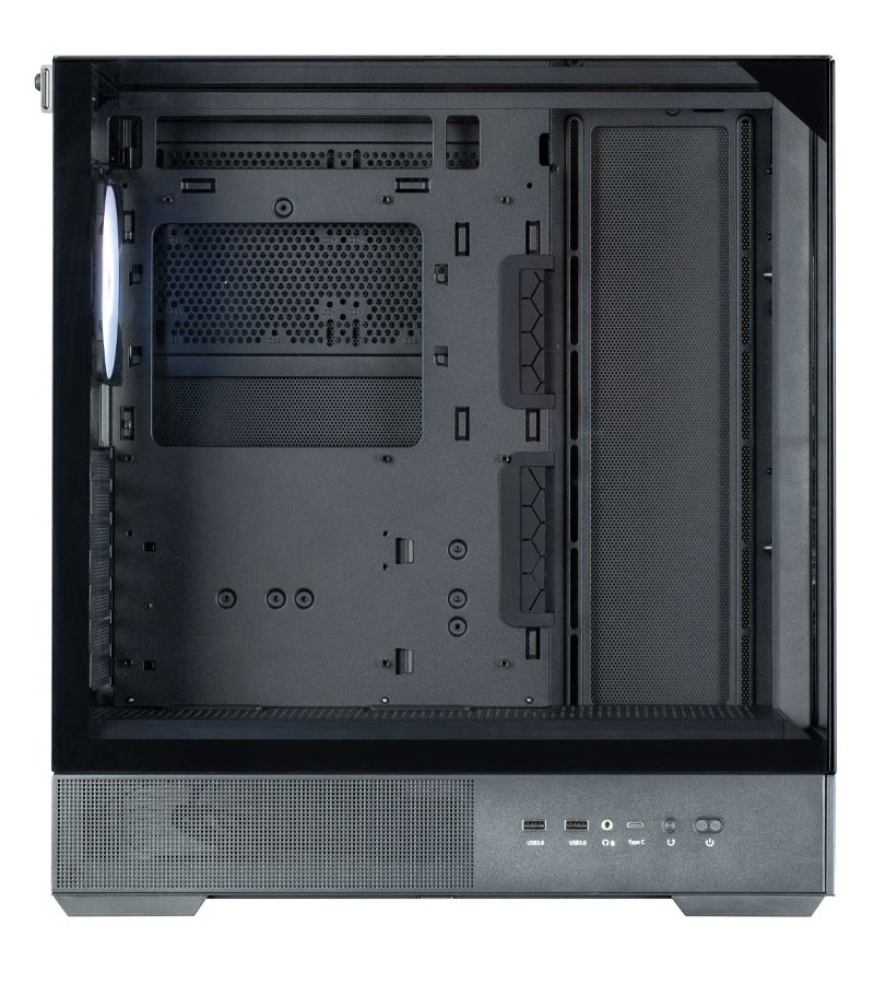 Zalman skříň P40 Prism / miniIT / 120mm ARGB fan / 2xUSB 3.0 / USB-C / panoramatická / černá