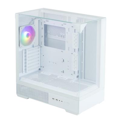 Zalman skříň P40 Prism / miniIT / 120mm ARGB fan / 2xUSB 3.0 / USB-C / panoramatická / bílá