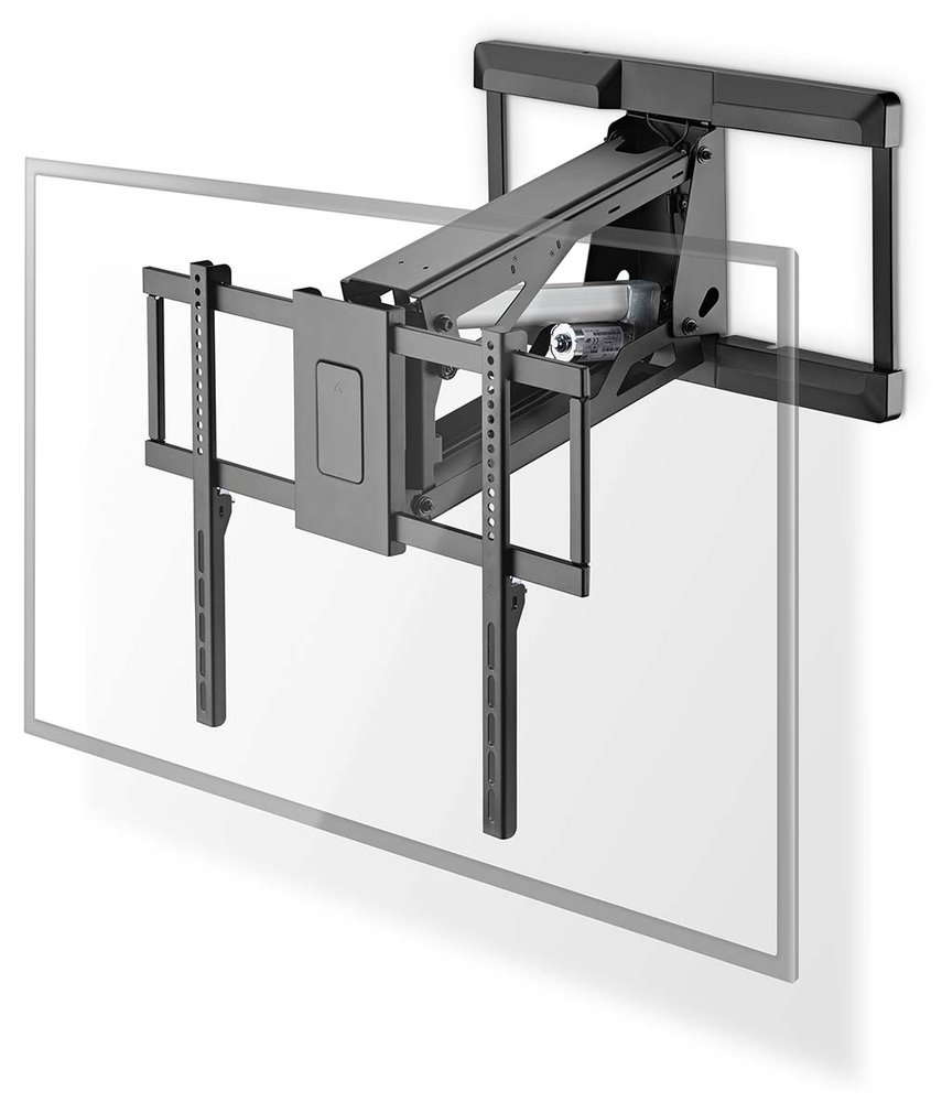 NEDIS nástěnný TV držák/ 37 - 75"/ nosnost 35 kg/ motorizovaný/ otočný/ vdálenost od stěny 48,5 cm/ DO/ ocel/ černý