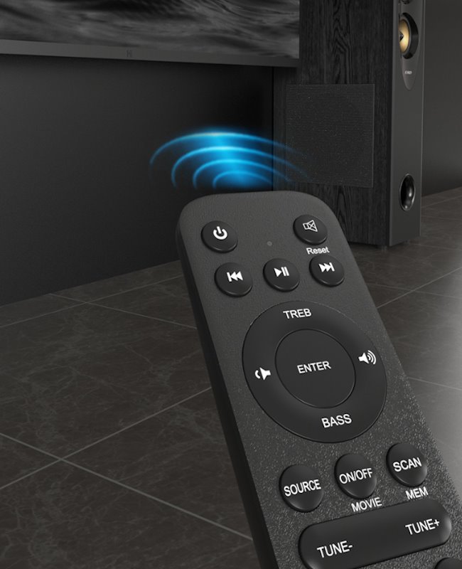 FENDA F&D repro T-60X Pro/ 2.0/ 120W/ černé/ dřevěné/ BT5.3/ NFC/ USB/ optický vstup/ dálkové ovládání/Karaoke