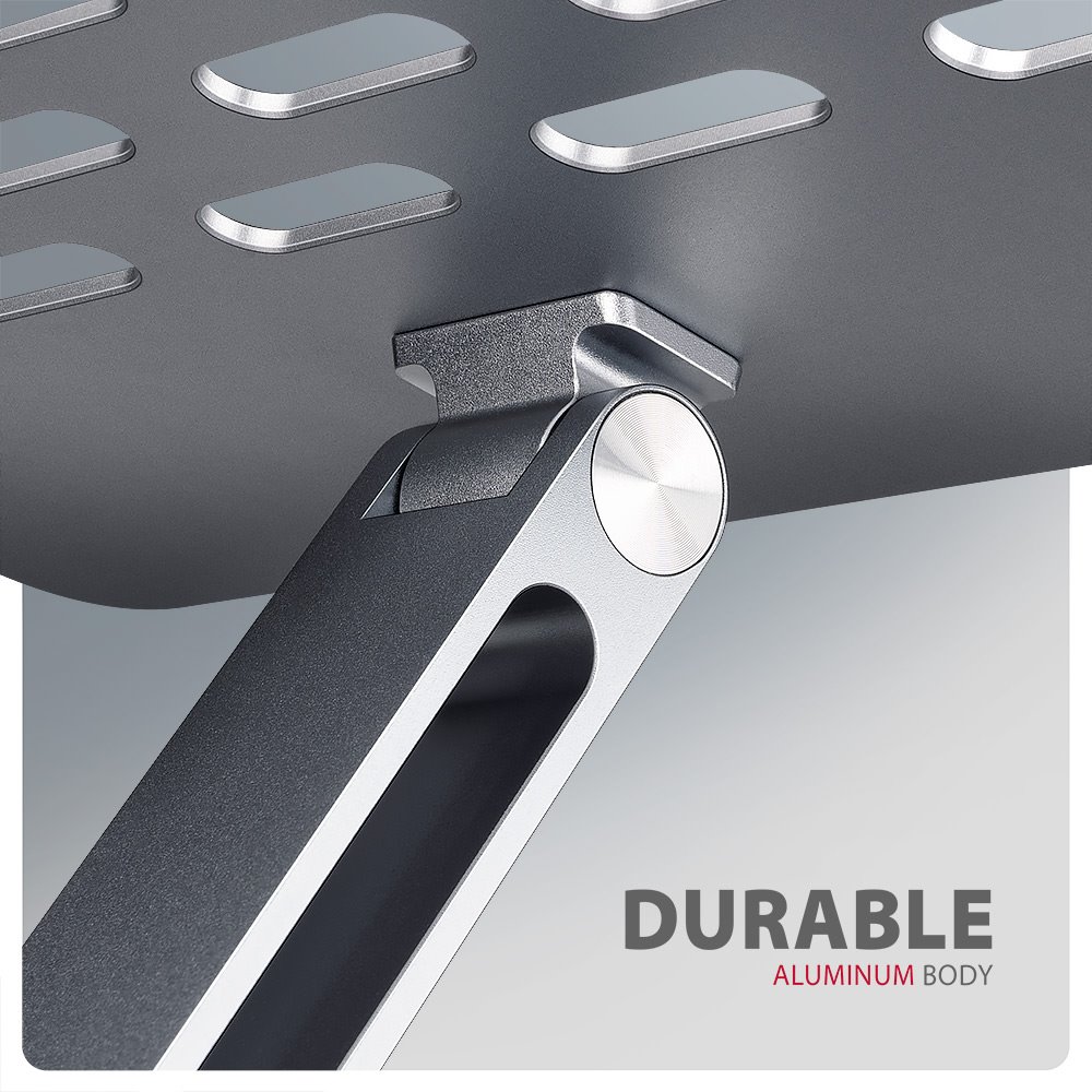 AXAGON hliníkový LQ stojan pro notebooky velikosti 10" - 16" / STND-LQ /  Nastavitelná výška/úhel