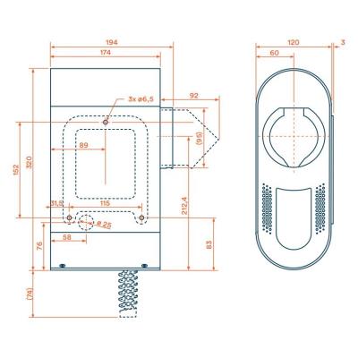 OlifeEnergy EV nabíječ elektromobilů PLUS AC 22kW, Wallbox, Type2, zásuvka, pro DEYE/Solarmi, RFID, automód