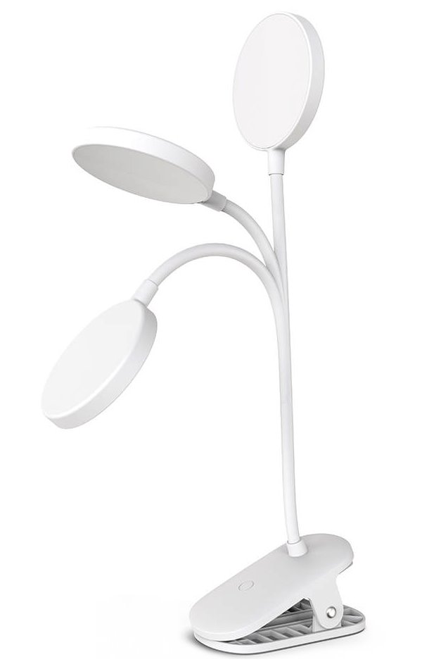 Colorway stolní LED lampa / CW-DL02B-B/ Integrovaná baterie / Klip/ Bílá