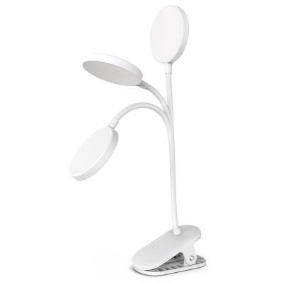 Colorway stolní LED lampa / CW-DL02B-B/ Integrovaná baterie / Klip/ Bílá