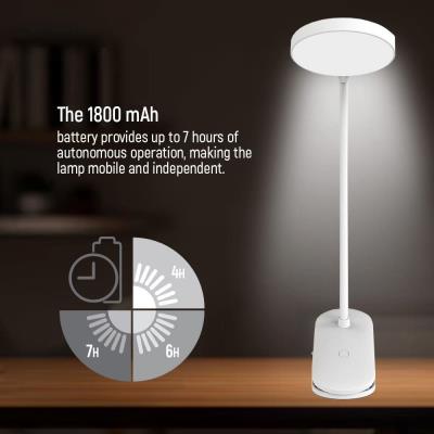 Colorway stolní LED lampa / CW-DL02B-B/ Integrovaná baterie / Klip/ Bílá