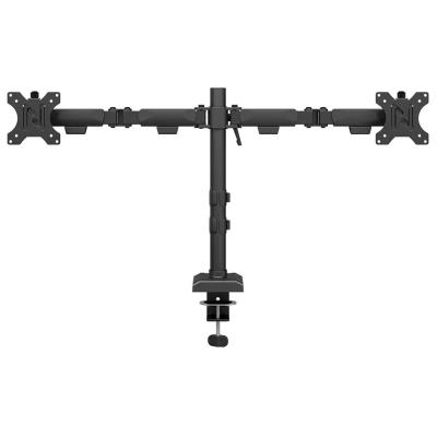 Neomounts NERO Double Flat Screen Desk Mount 10-32 " (phone holder+Quick-fix clamp/grommet)