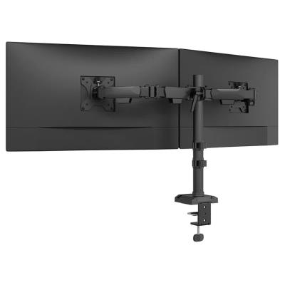 Neomounts NERO Double Flat Screen Desk Mount 10-32 " (phone holder+Quick-fix clamp/grommet)