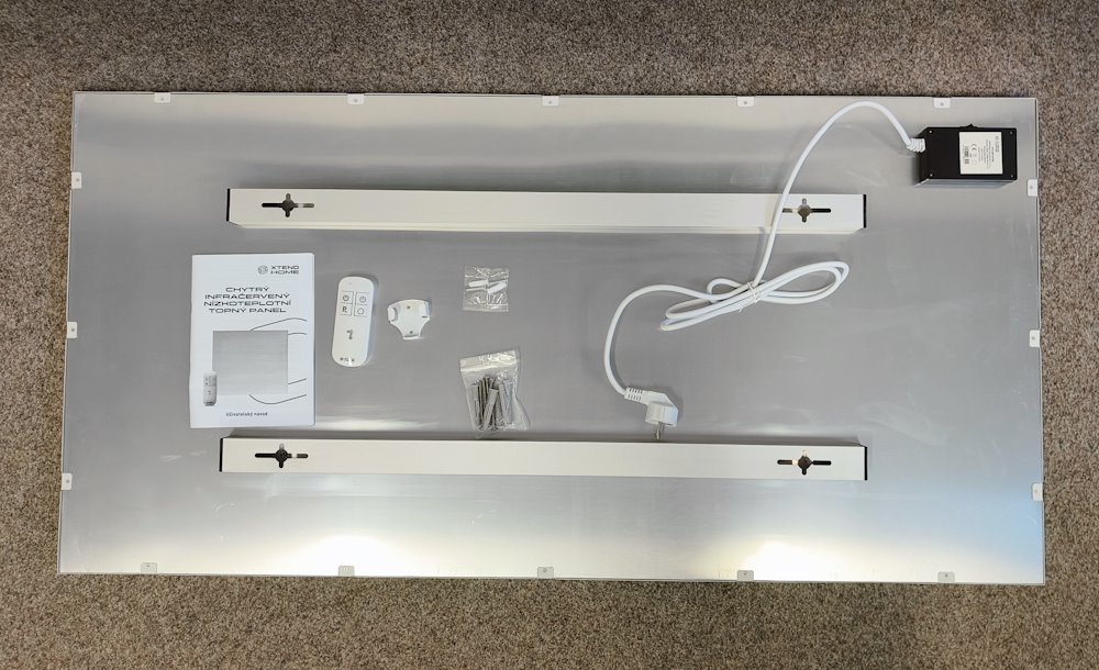 Xtend Home topný infra panel, bezrámový, 720W, 230V, bílý, Wi-Fi, Tuya
