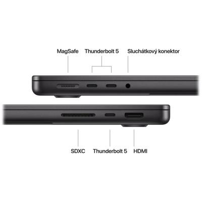 Apple MacBook Pro 14'' / M4 PRO / 14C CPU / 20C GPU / 24GB RAM / 1TB SSD / Vesmírně černý