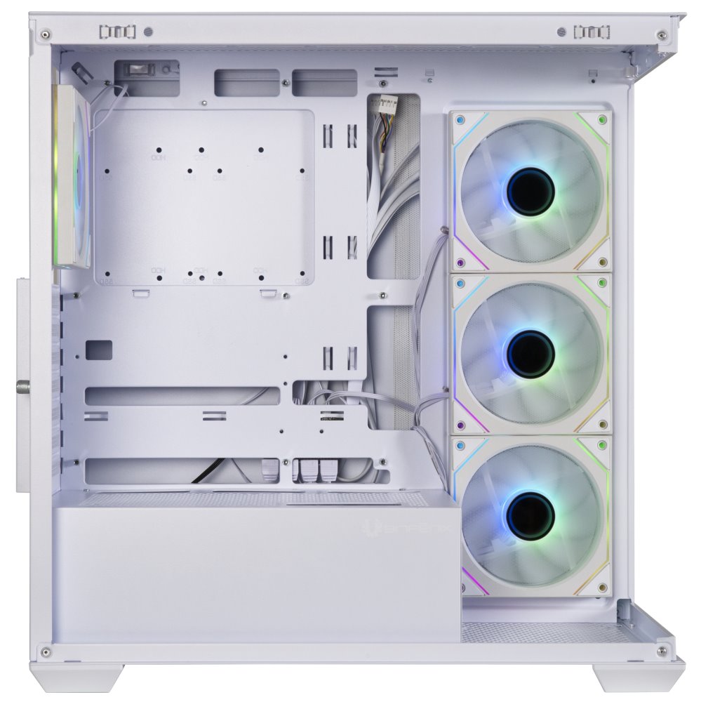 BitFenix skříň CETO Cube / 4x 120mm ARGB fan / 2x USB 3.0 / USB-C / tvrzené sklo / bílá