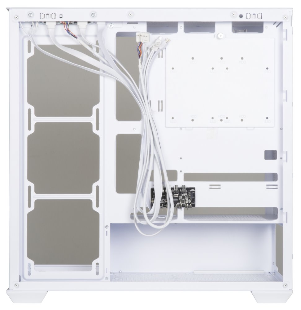 BitFenix skříň CETO Cube / 4x 120mm ARGB fan / 2x USB 3.0 / USB-C / tvrzené sklo / bílá