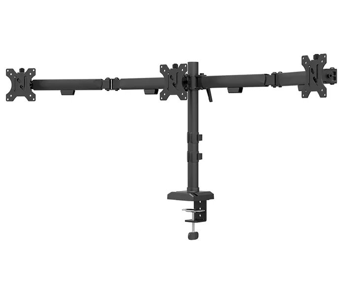 Neomounts NERO Triple Flat Screen Desk Mount 10-27 "(phone holder+Quick-fix clamp/grommet)