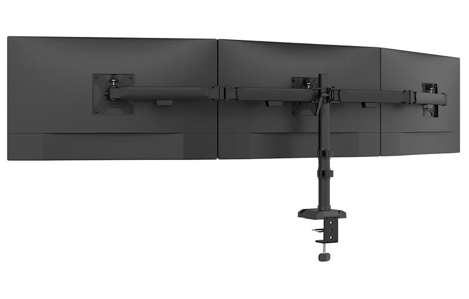 Neomounts NERO Triple Flat Screen Desk Mount 10-27 "(phone holder+Quick-fix clamp/grommet)