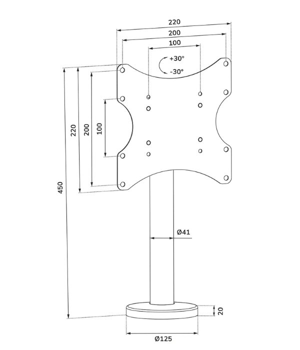 Neomounts TV Desk Mount 23-43" (grommet)