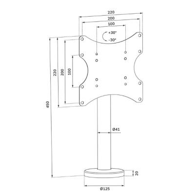 Neomounts TV Desk Mount 23-43" (grommet)