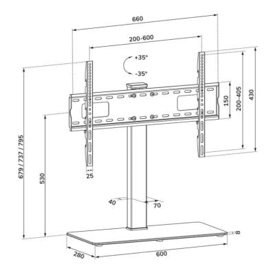 Neomounts TV Desk Stand 37-70" (base)
