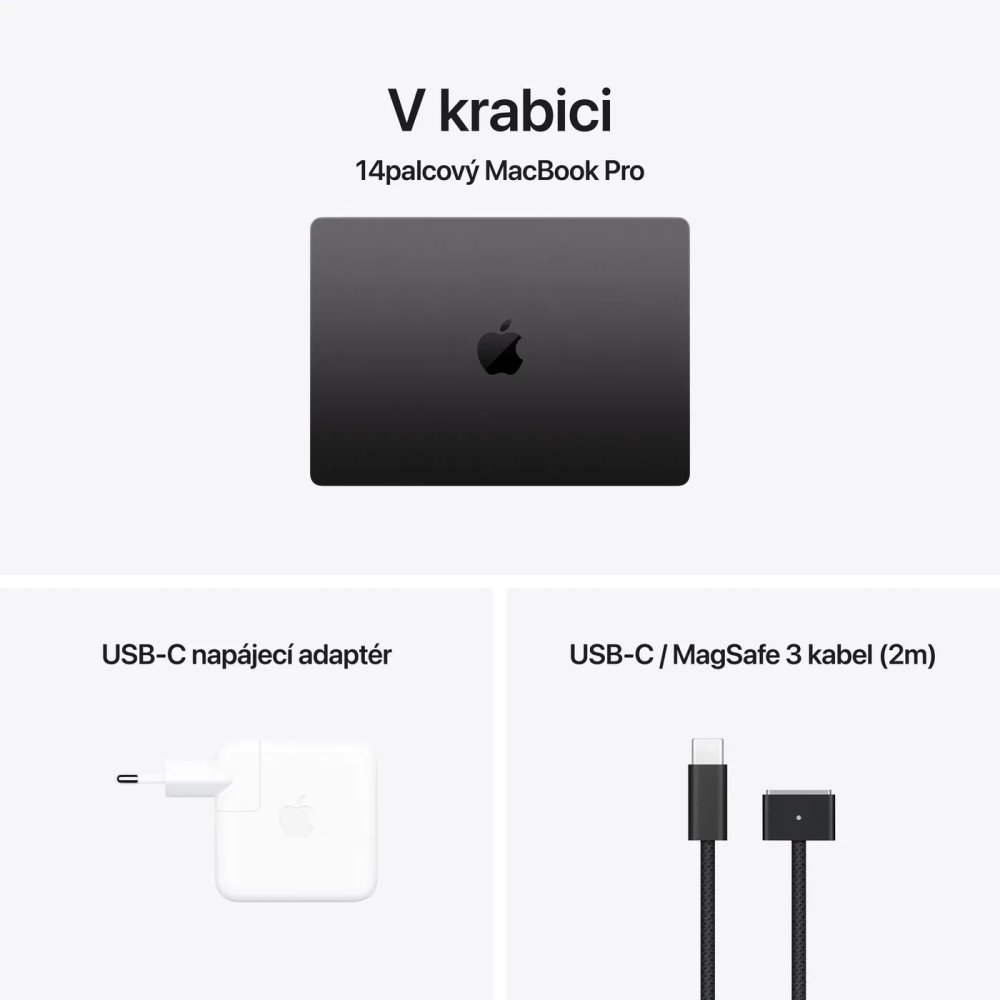 Apple MacBook Pro 14'' / M4 / 10C CPU / 10C GPU / 16GB RAM / 512GB SSD / Vesmírně černý