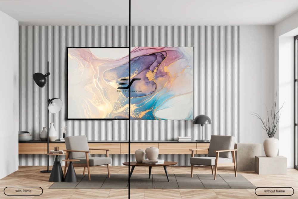 ELITE SCREENS plátno v pevném rámu 120" (304,8cm)/ 16:9/ 147,8×264cm/ gain 1.1/ CineWhite/ bezrámové