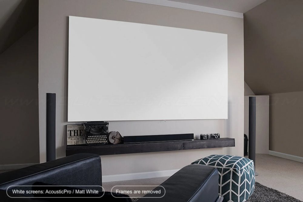 ELITE SCREENS plátno v pevném rámu 150" (373,6cm)/ 16:9/ 186,7×332,2cm/ gain 1.1/ CineWhite/ bezrámové